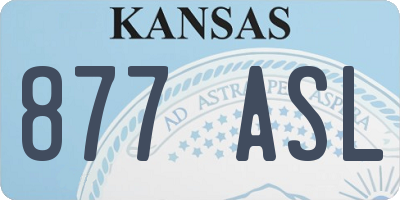 KS license plate 877ASL