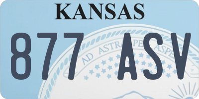 KS license plate 877ASV