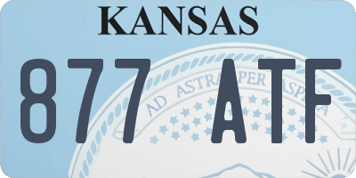 KS license plate 877ATF