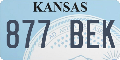KS license plate 877BEK