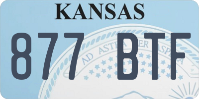 KS license plate 877BTF