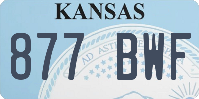 KS license plate 877BWF