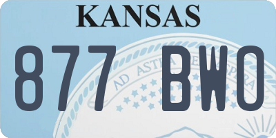 KS license plate 877BWO