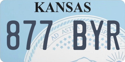 KS license plate 877BYR