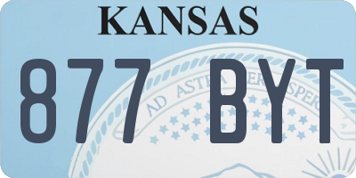 KS license plate 877BYT