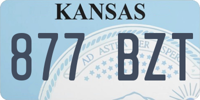 KS license plate 877BZT