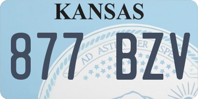 KS license plate 877BZV