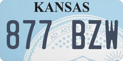 KS license plate 877BZW