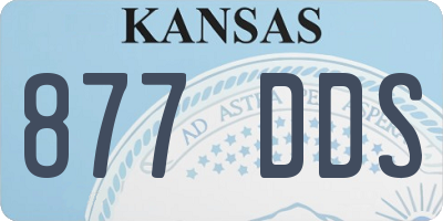 KS license plate 877DDS