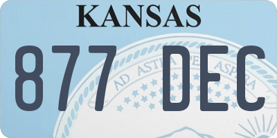 KS license plate 877DEC