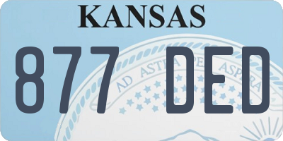 KS license plate 877DED