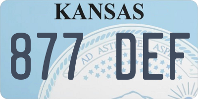 KS license plate 877DEF