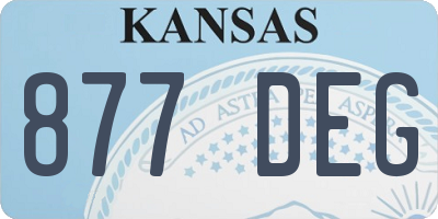 KS license plate 877DEG