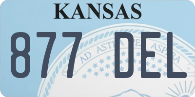 KS license plate 877DEL