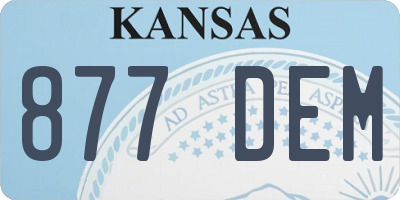 KS license plate 877DEM