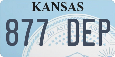 KS license plate 877DEP