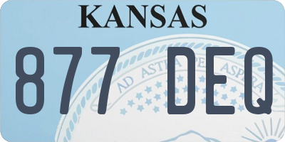 KS license plate 877DEQ