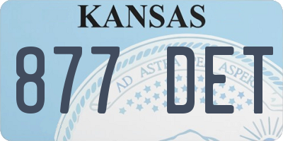 KS license plate 877DET