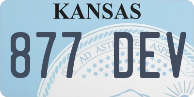 KS license plate 877DEV