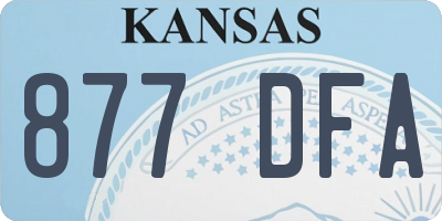 KS license plate 877DFA