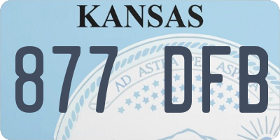 KS license plate 877DFB
