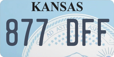 KS license plate 877DFF
