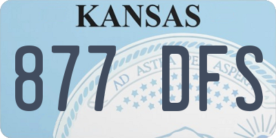 KS license plate 877DFS