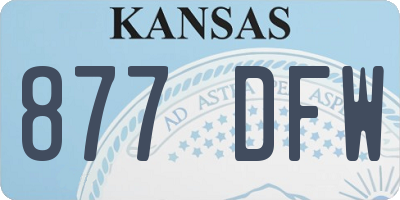 KS license plate 877DFW