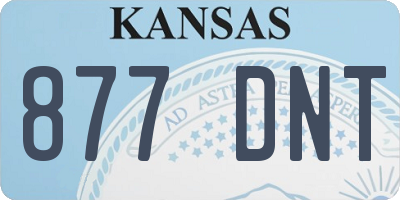 KS license plate 877DNT