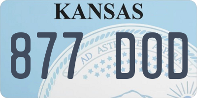 KS license plate 877DOD