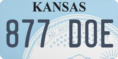 KS license plate 877DOE