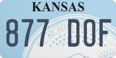 KS license plate 877DOF