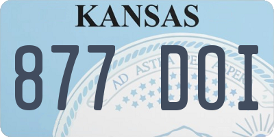 KS license plate 877DOI
