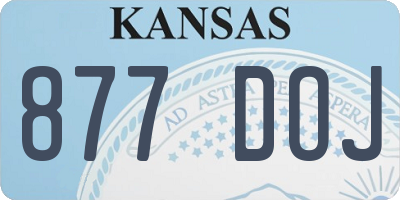 KS license plate 877DOJ