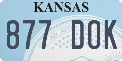 KS license plate 877DOK