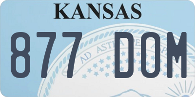 KS license plate 877DOM