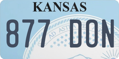 KS license plate 877DON