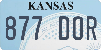 KS license plate 877DOR