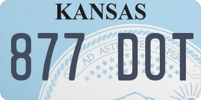 KS license plate 877DOT