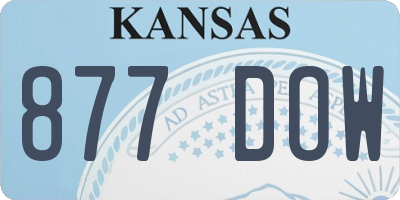 KS license plate 877DOW