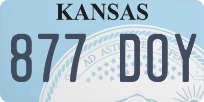 KS license plate 877DOY
