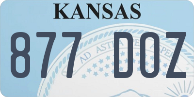 KS license plate 877DOZ