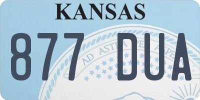 KS license plate 877DUA