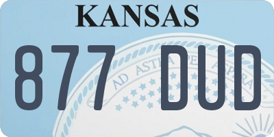KS license plate 877DUD
