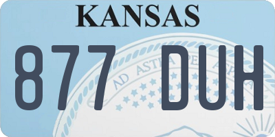 KS license plate 877DUH