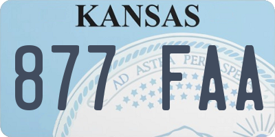 KS license plate 877FAA