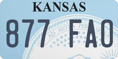KS license plate 877FAO