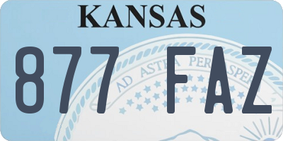 KS license plate 877FAZ