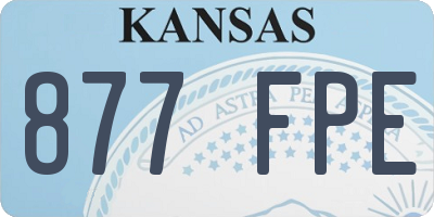 KS license plate 877FPE
