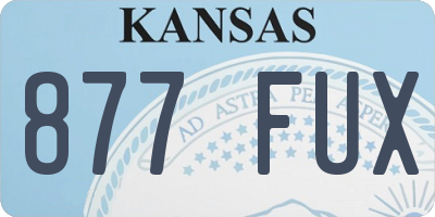 KS license plate 877FUX
